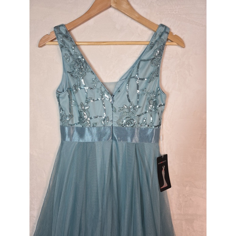 Ever Pretty Blue High Low Tulle Formal Dress Sequin Beaded Size Small NWT - Picture 8 of 13